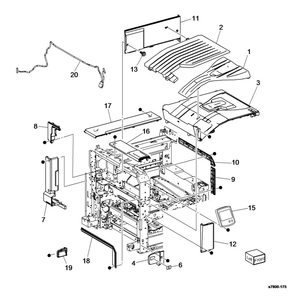 PL 19.2 Covers (2 of 3) parts diagram - Xerox Phaser 7800
