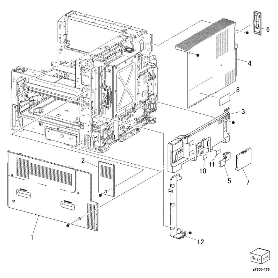 PL 19.3 Covers (3 of 3) parts diagram - Xerox Phaser 7800