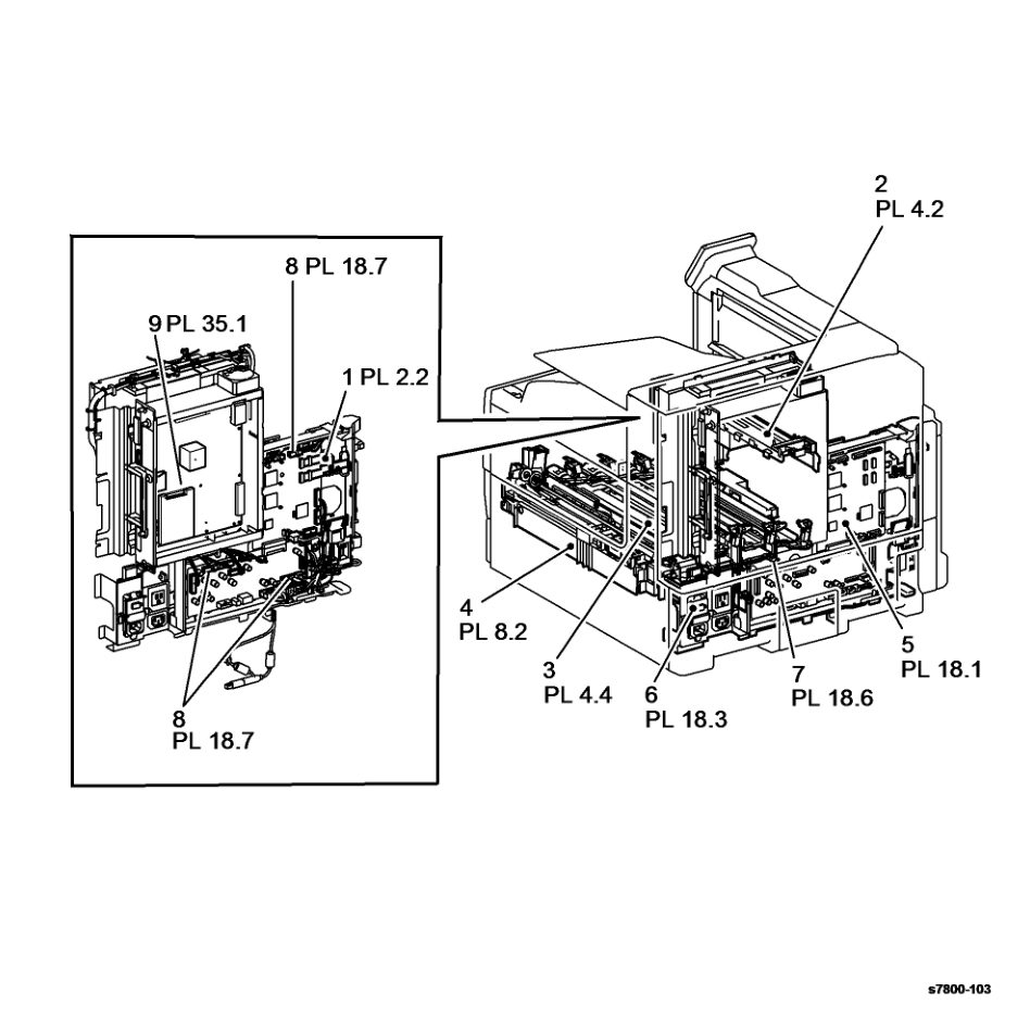 PL 1.2 Processor (2 of 2) parts diagram - Xerox Phaser 7800