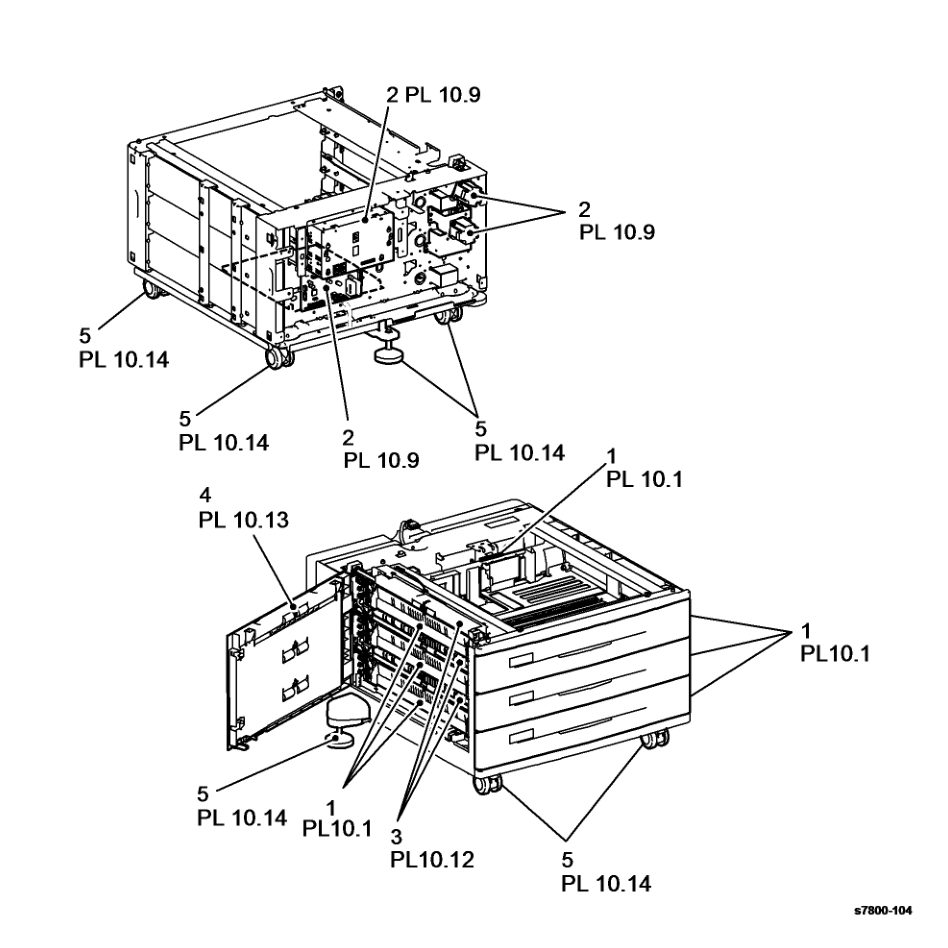 PL 1.3 3TM Overview parts diagram - Xerox Phaser 7800