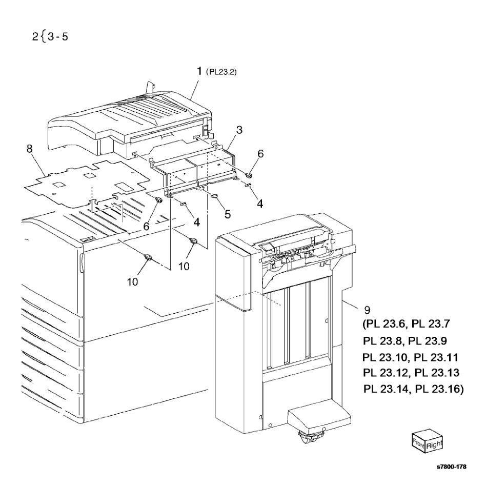 PL 23.1 H-Transport Assembly (1 of 5) parts diagram - Xerox Phaser 7800