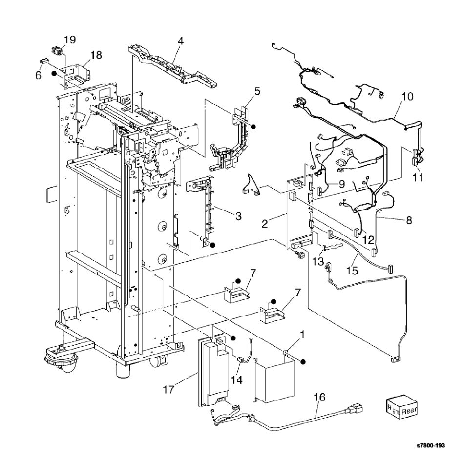 PL 23.16 Finisher Electrical parts diagram - Xerox Phaser 7800