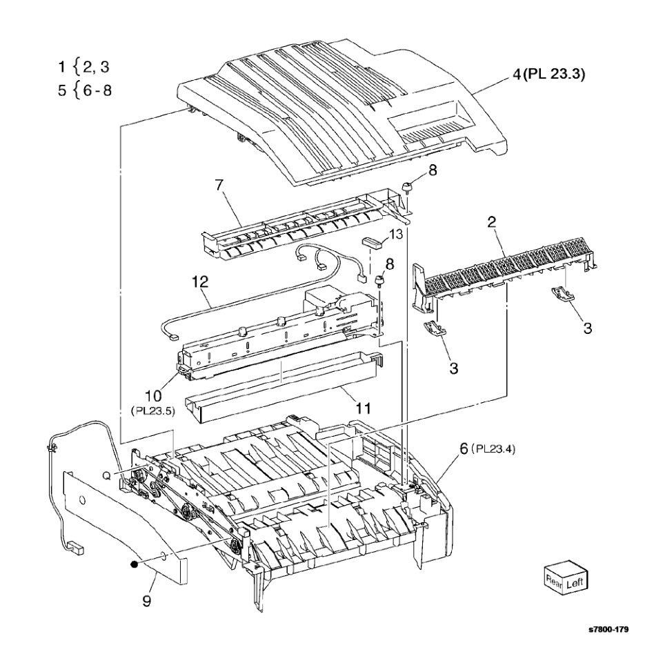 PL 23.2 H- Transport Assembly (2 of parts diagram - Xerox Phaser 7800