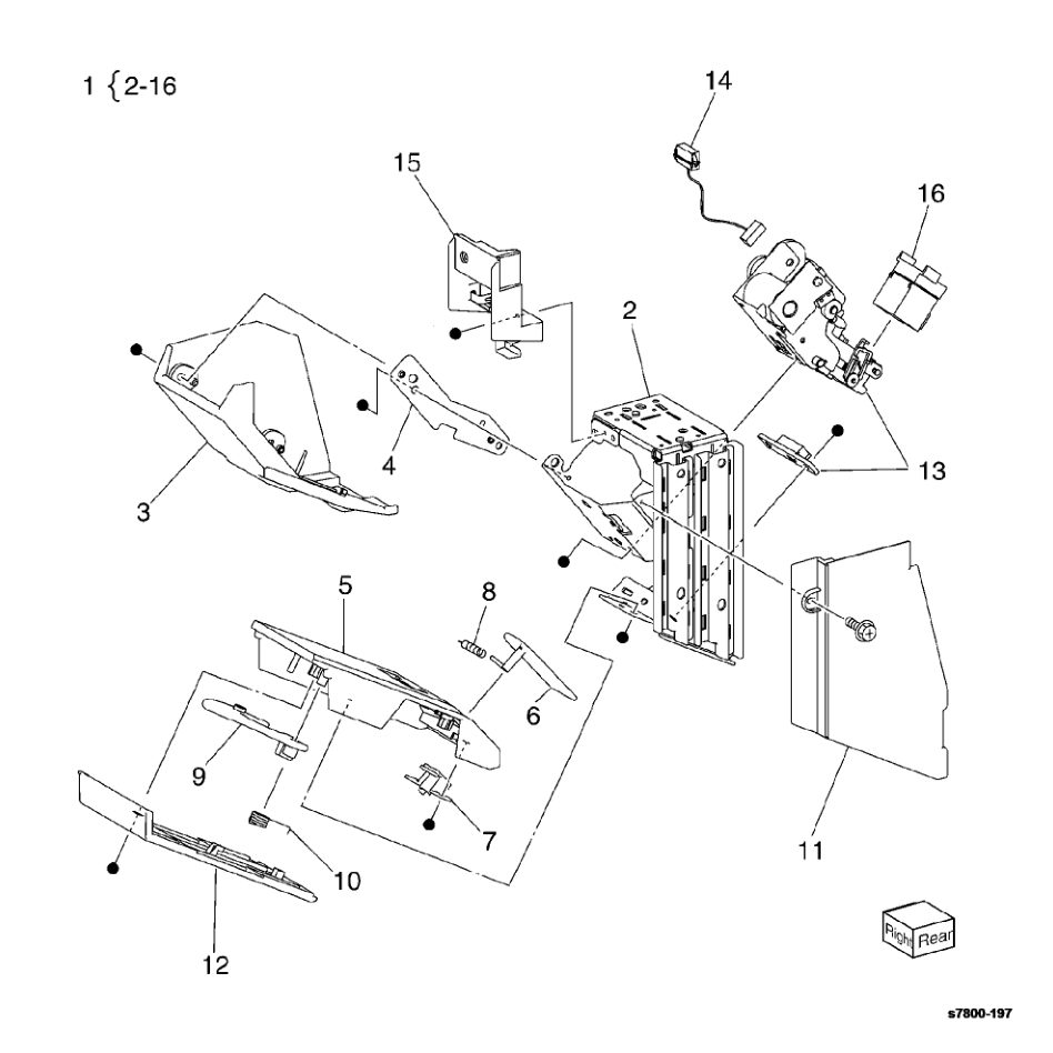 PL 23.20 Booklet Rear Stapler parts diagram - Xerox Phaser 7800