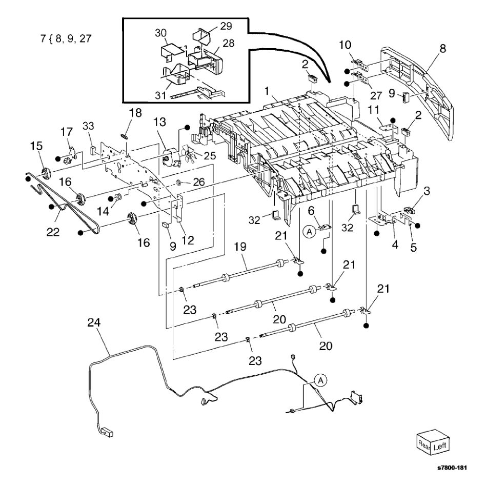 PL 23.4 H-Transport Assembly (4 of 5) parts diagram - Xerox Phaser 7800