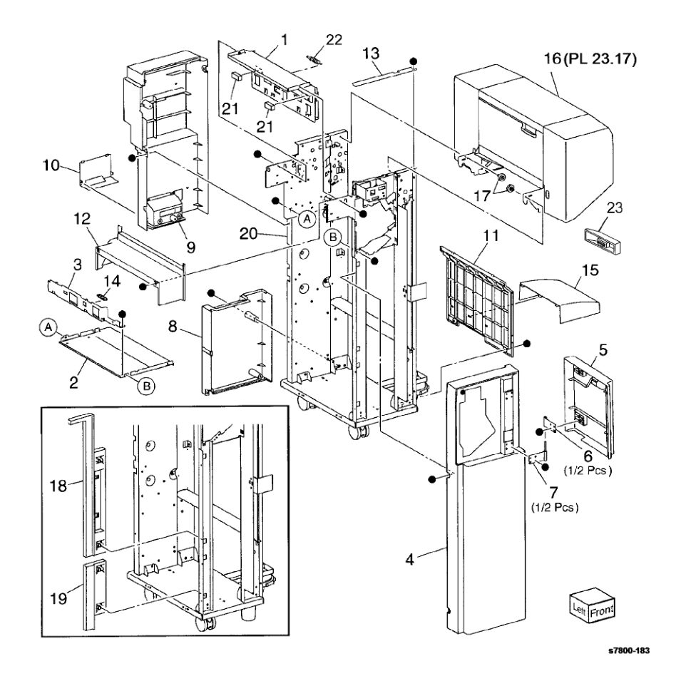 PL 23.6 Finisher Covers parts diagram - Xerox Phaser 7800