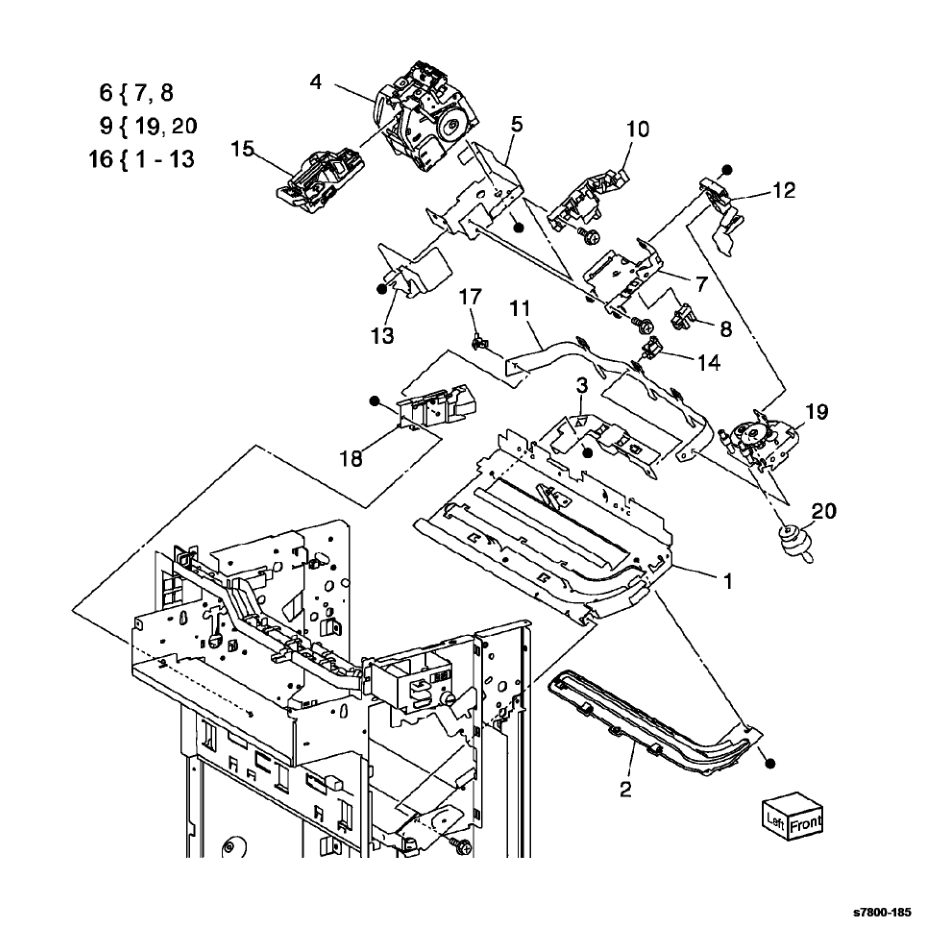 PL 23.8 Finisher Stapler parts diagram - Xerox Phaser 7800