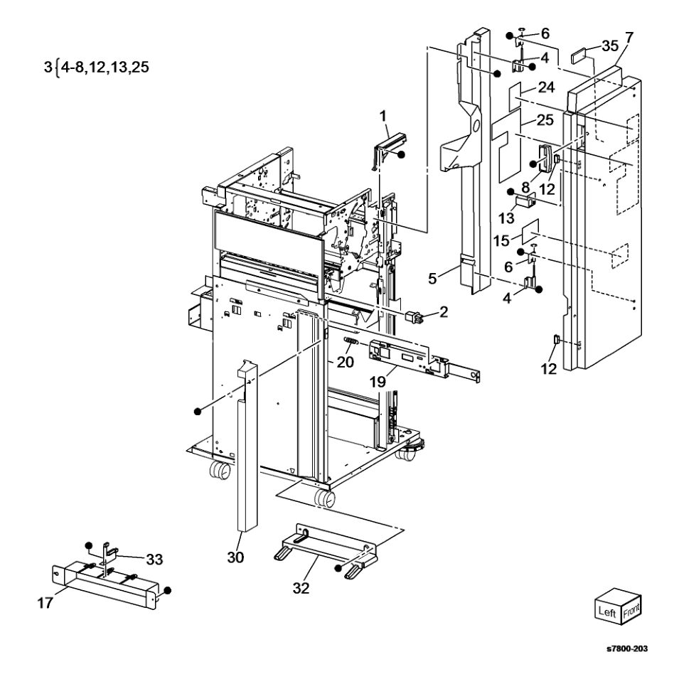 PL 24.11 Covers (1 of 2) parts diagram - Xerox Phaser 7800