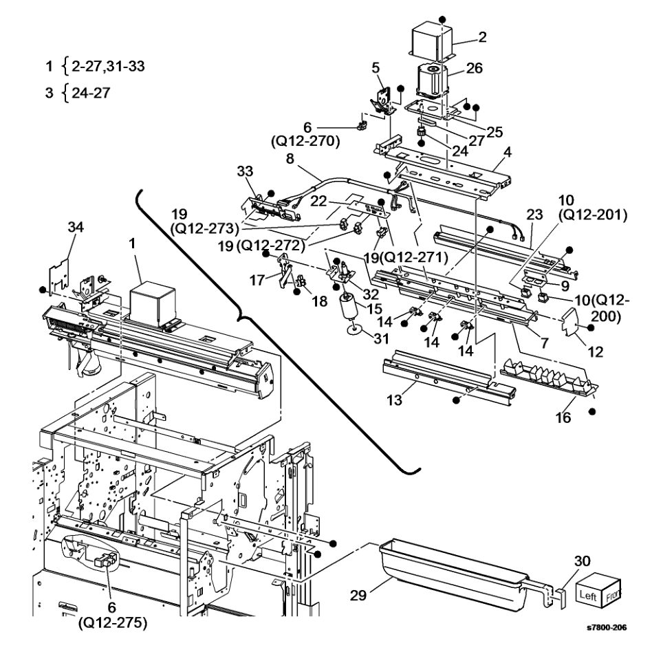 PL 24.32 Finisher Punch parts diagram - Xerox Phaser 7800