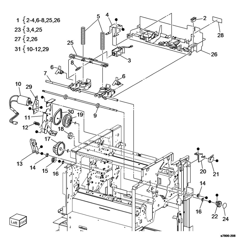 PL 24.34 Finisher Eject (1 of 3) parts diagram - Xerox Phaser 7800