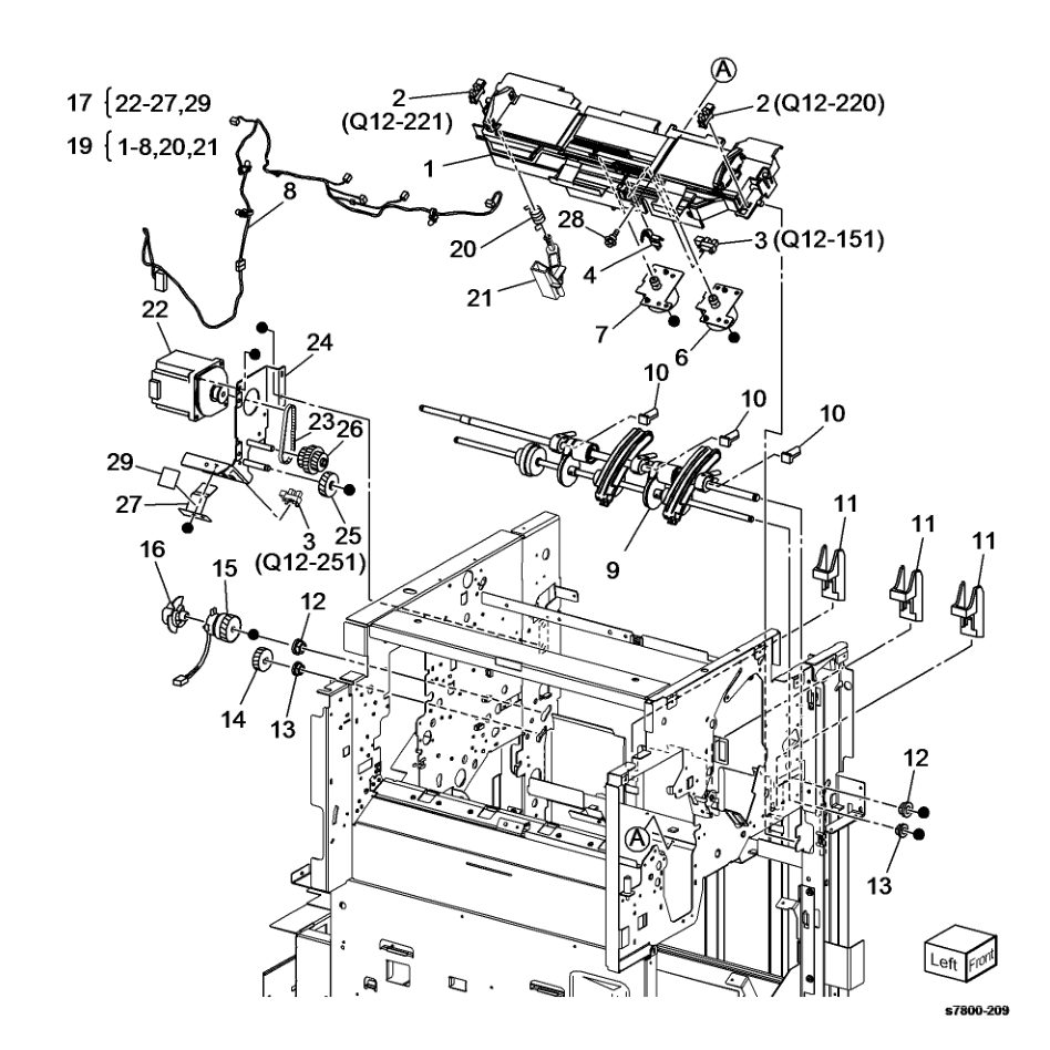 PL 24.35 Finisher Eject (2 of 3) parts diagram - Xerox Phaser 7800