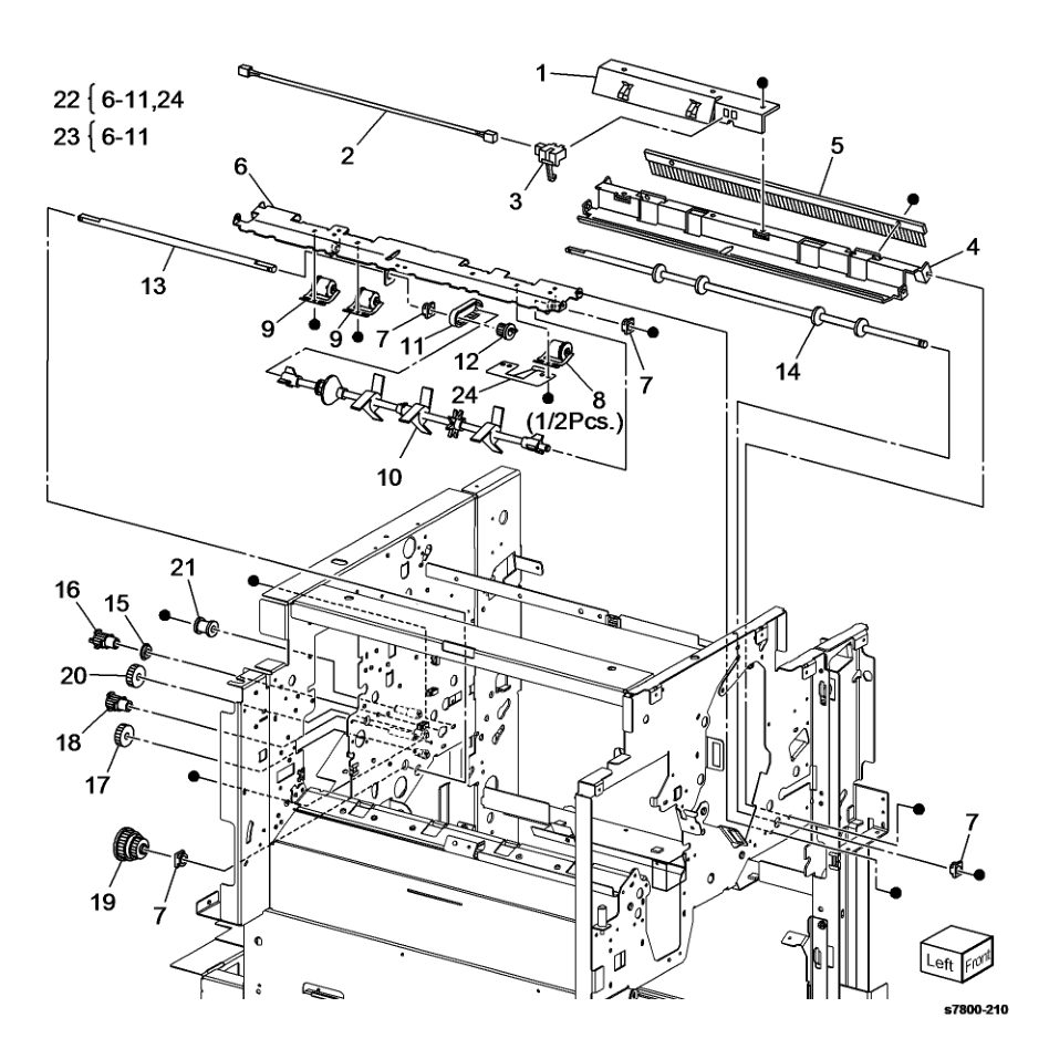PL 24.36 Finisher Eject (3 of 3) parts diagram - Xerox Phaser 7800