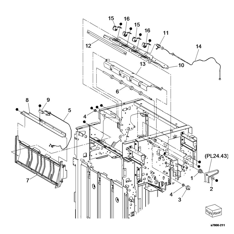 PL 24.38 Finisher SCT parts diagram - Xerox Phaser 7800