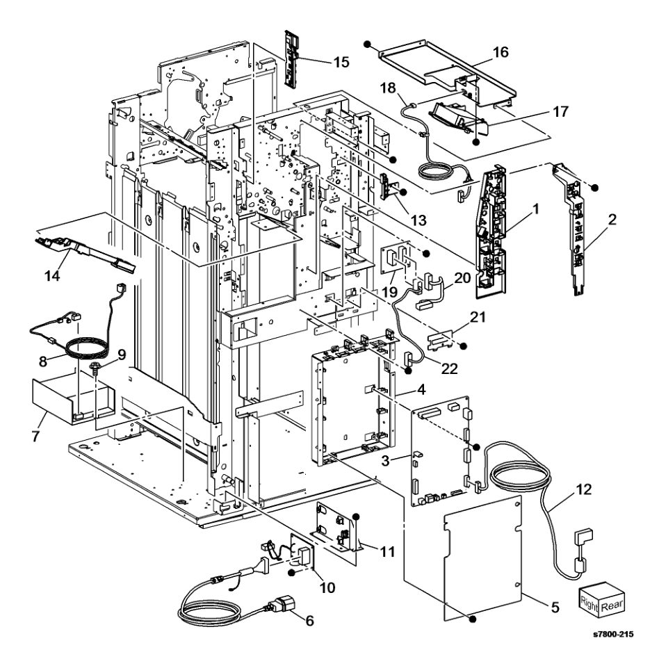 PL 24.44 Finisher Electrical parts diagram - Xerox Phaser 7800