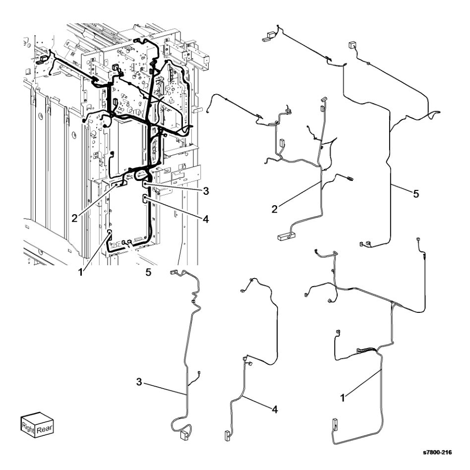 PL 24.45 Finisher Harness parts diagram - Xerox Phaser 7800