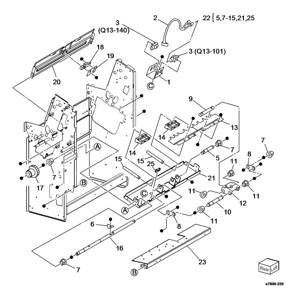 PL 24.54 Booklet - Knife parts diagram - Xerox Phaser 7800