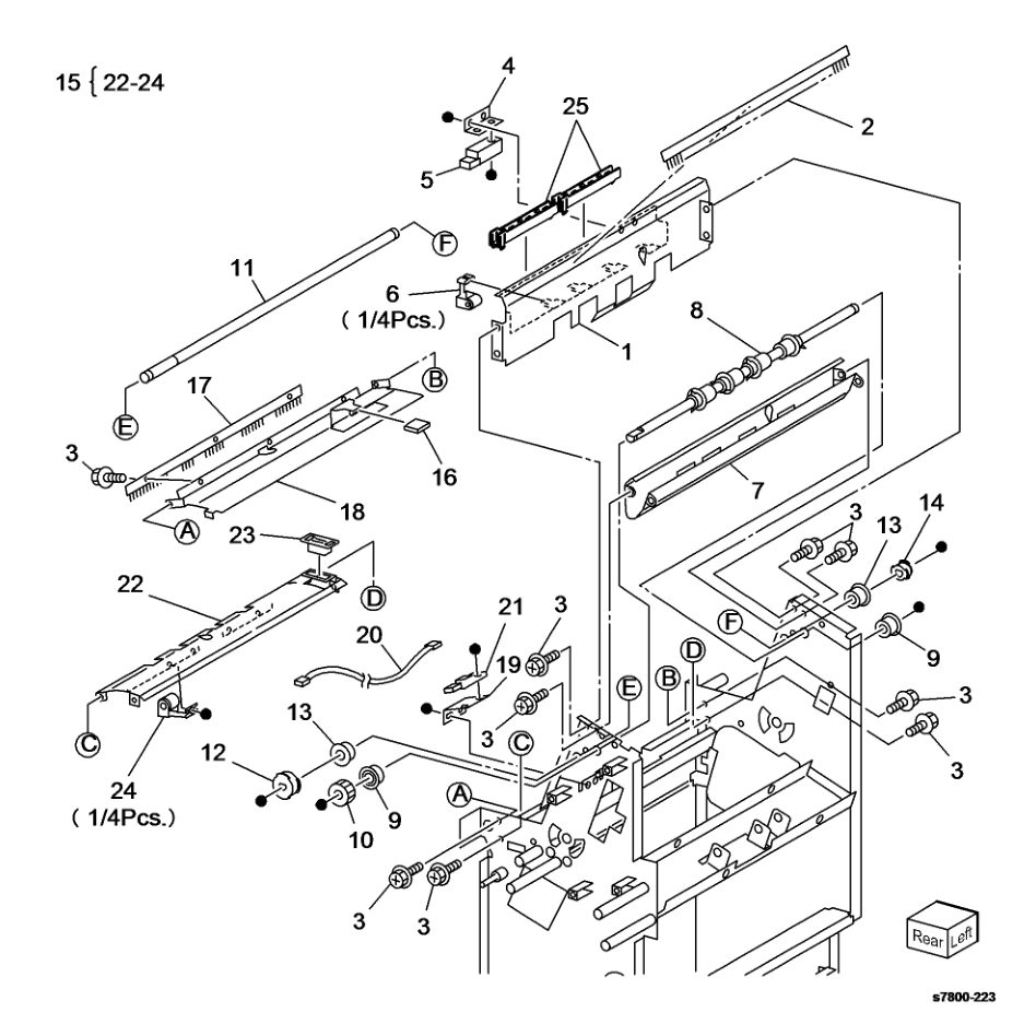 PL 24.57 Booklet - Chute parts diagram - Xerox Phaser 7800