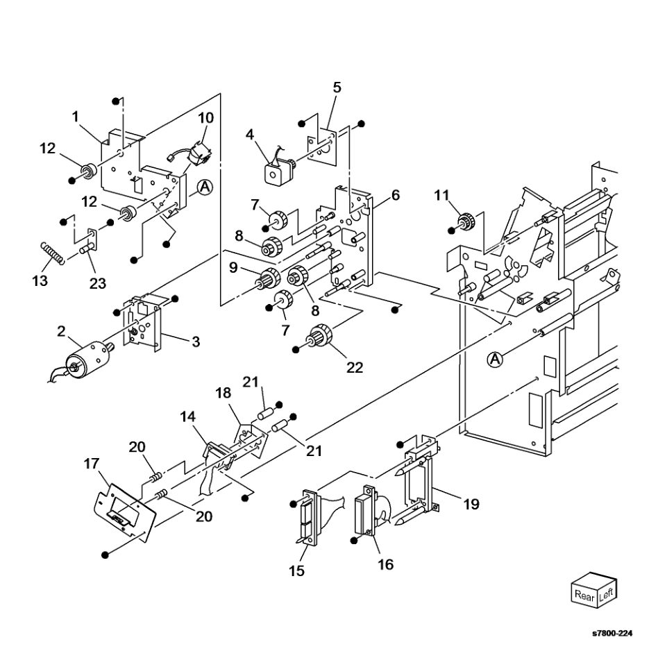 PL 24.58 Booklet - Motor parts diagram - Xerox Phaser 7800