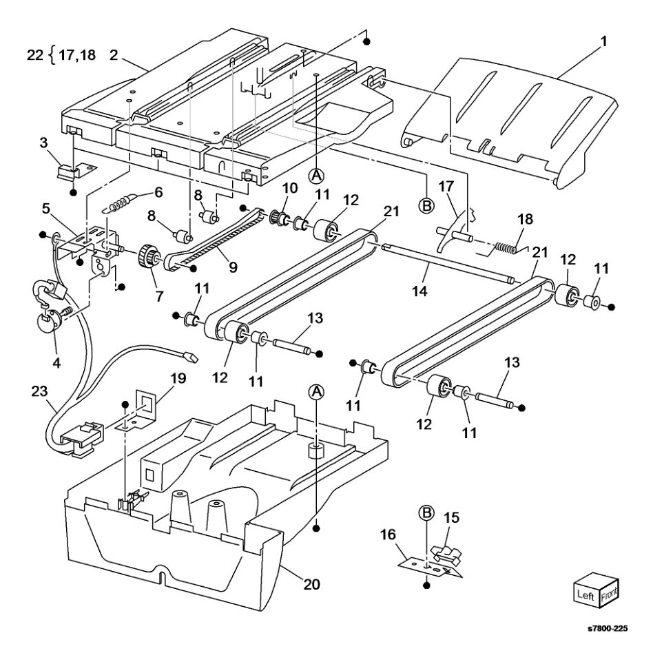 PL 24.59 Booklet Tray Components parts diagram - Xerox Phaser 7800