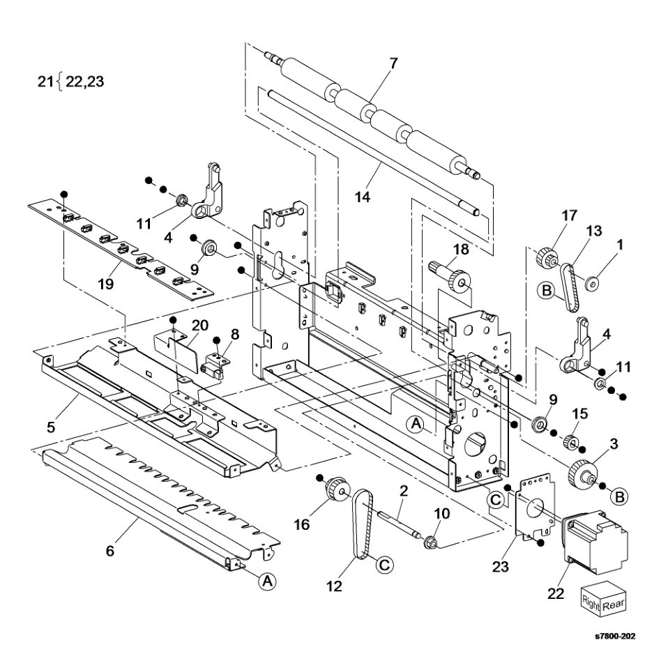 PL 24.6 H-Transport Assembly (4 of 4) parts diagram - Xerox Phaser 7800