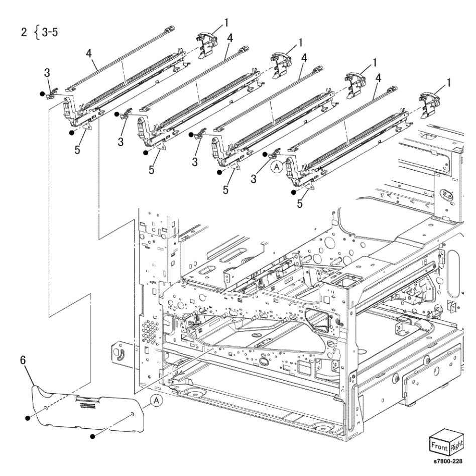 PL 2.1 LED Print Head (1 of 2) parts diagram - Xerox Phaser 7800