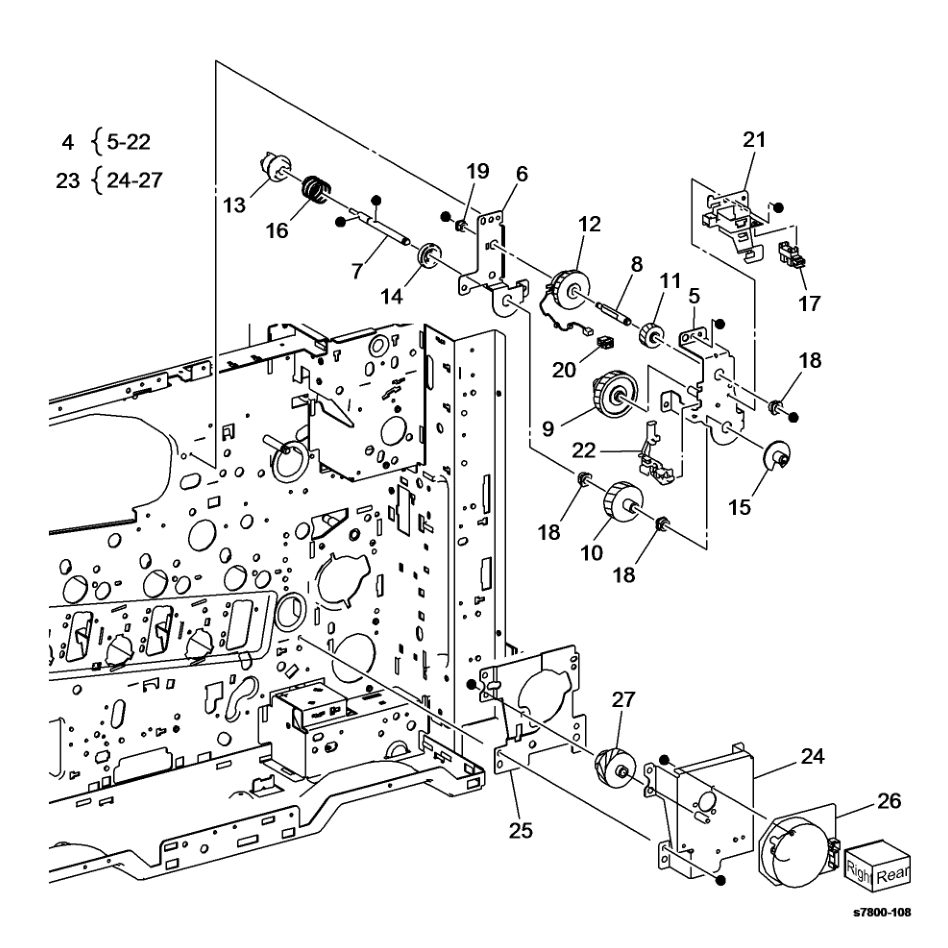 PL 3.2 Drive (2 of 3) parts diagram - Xerox Phaser 7800