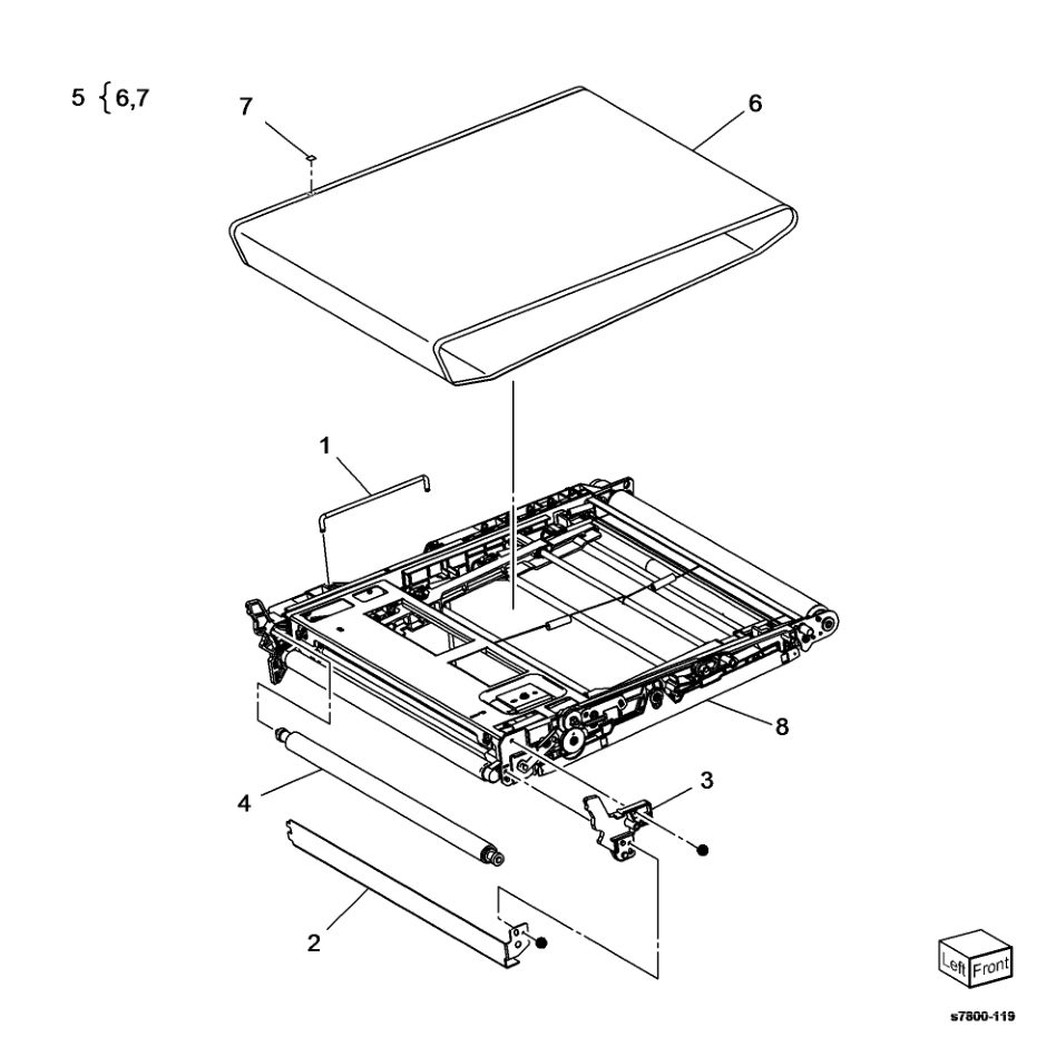 PL 6.3 IBT Belt Unit parts diagram - Xerox Phaser 7800