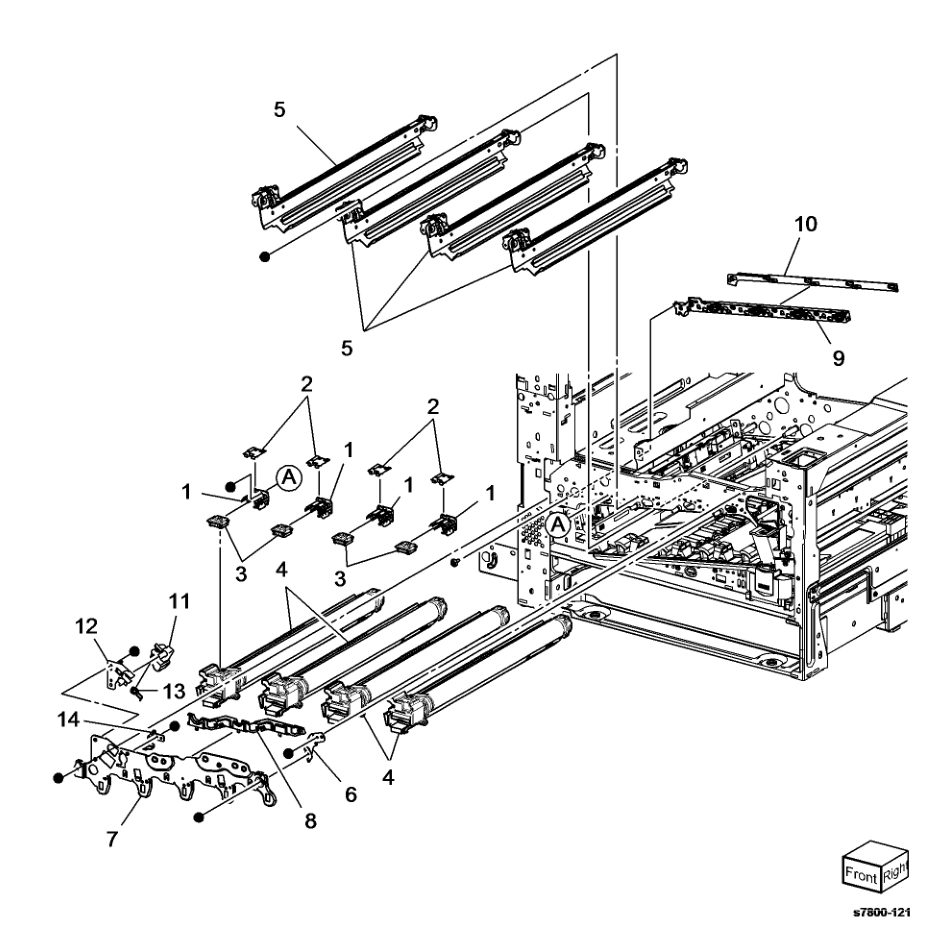 PL 8.1 Xerographic (1 of 2) parts diagram - Xerox Phaser 7800