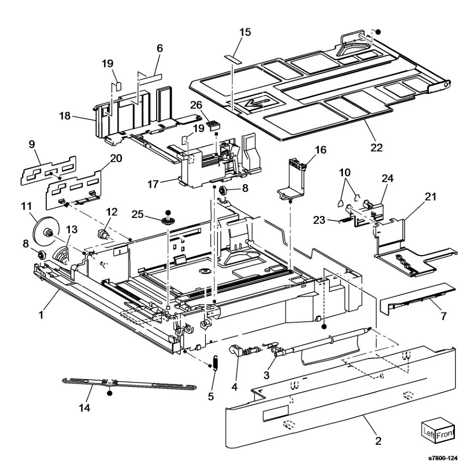 PL 9.2 Tray 2 parts diagram - Xerox Phaser 7800