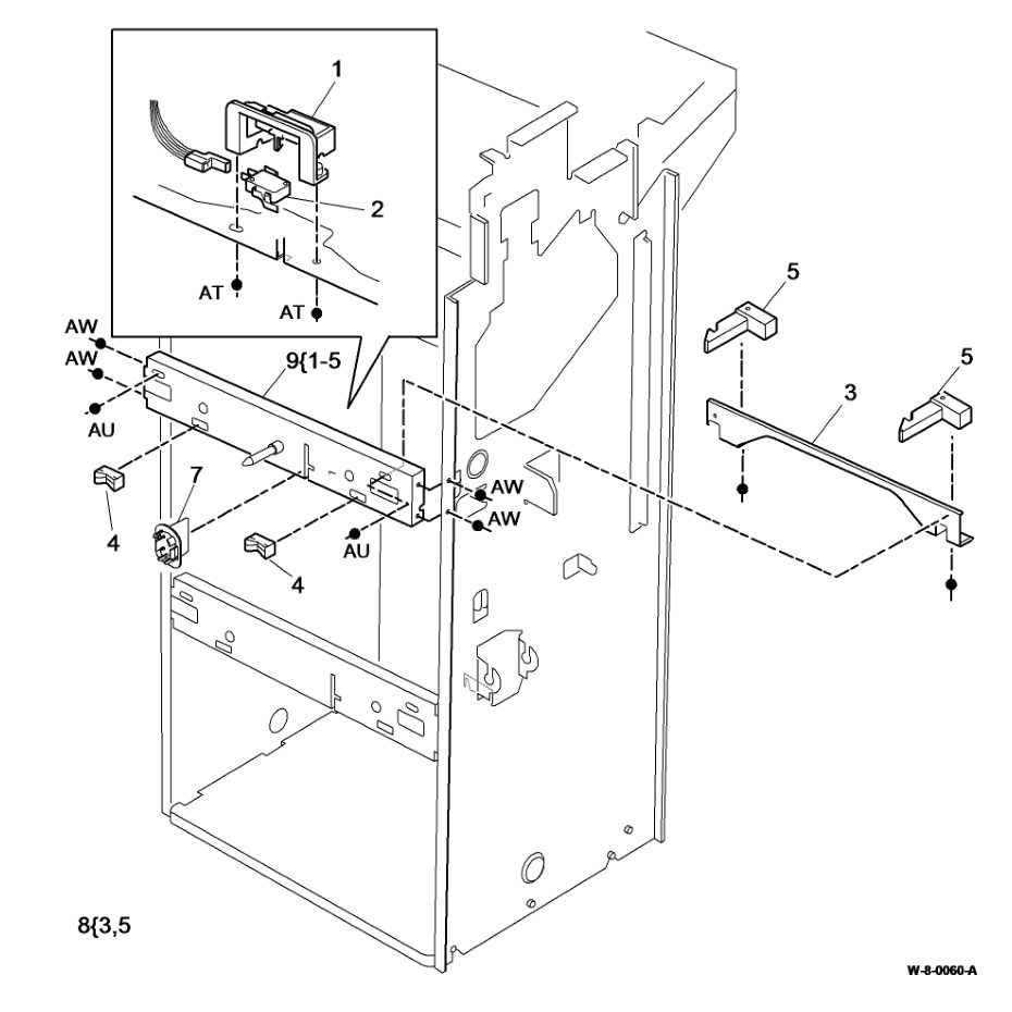 PL 12.15 2K LCSS Docking Latch parts diagram - Xerox WorkCentre 5945 / 5955