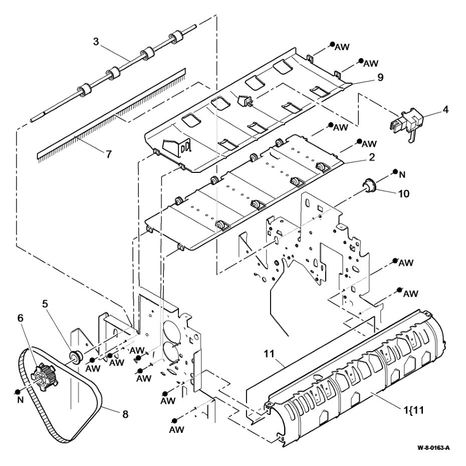 PL 12.375 LVF BM Bin 1 Entry parts diagram - Xerox WorkCentre 5945 / 5955