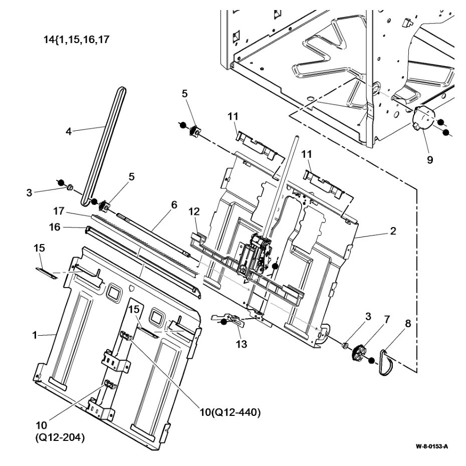 PL 12.400 LVF BM Back Stop parts diagram - Xerox WorkCentre 5945 / 5955