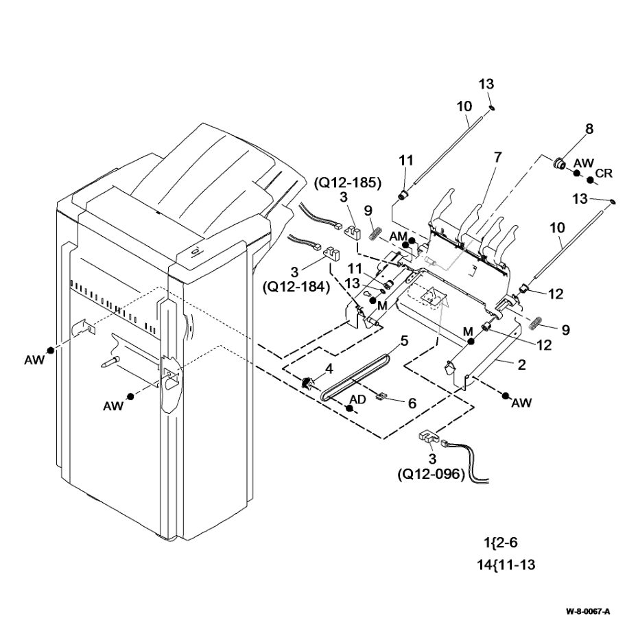 PL 12.50 2K LCSS Ejector Assembly parts diagram - Xerox WorkCentre 5945 / 5955