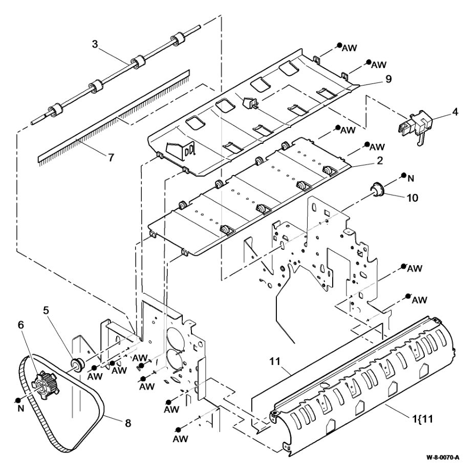PL 12.65 2K LCSS Bin 1 Entry parts diagram - Xerox WorkCentre 5945 / 5955