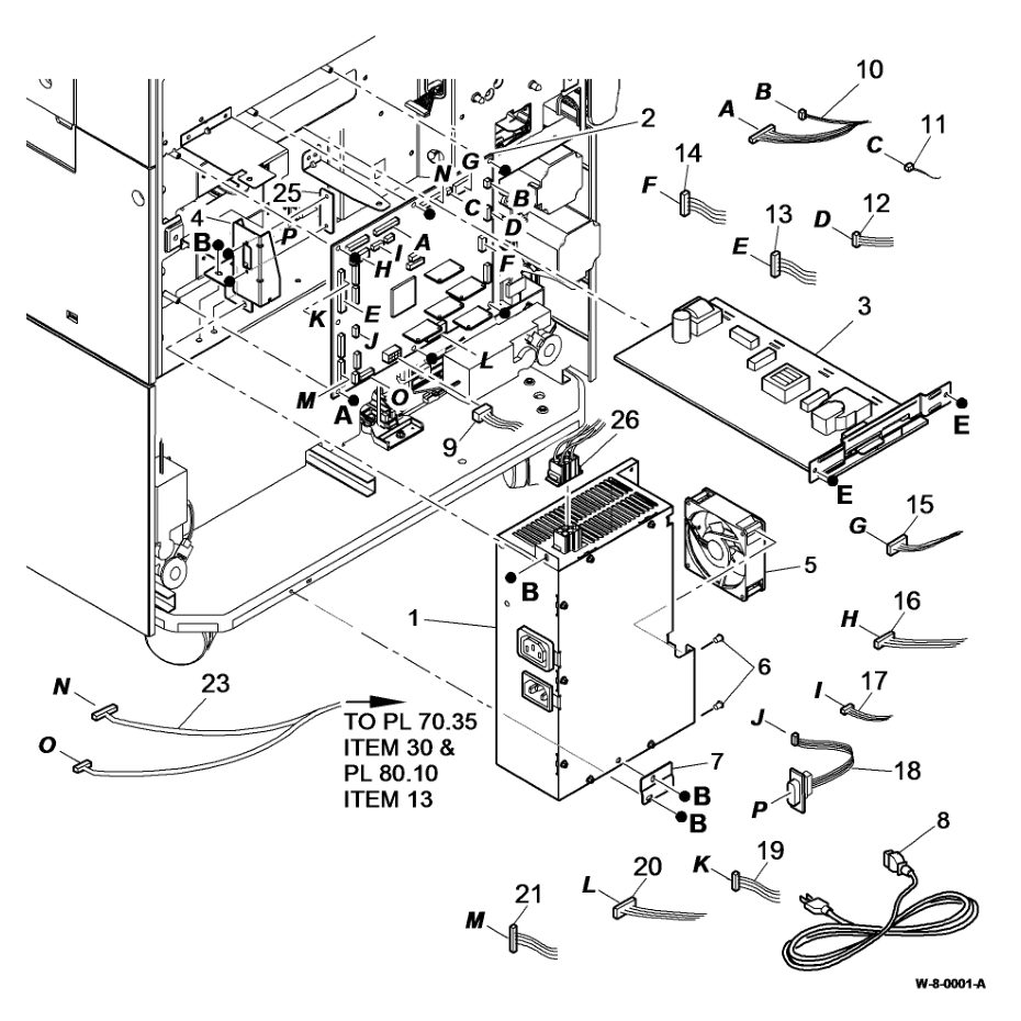 PL 1.10 Power and Control Assembly parts diagram - Xerox WorkCentre 5945 / 5955