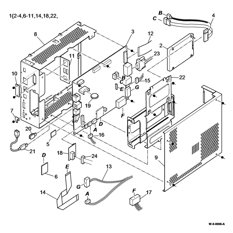 PL 3.22 Single Board Controller PWB parts diagram - Xerox WorkCentre 5945 / 5955