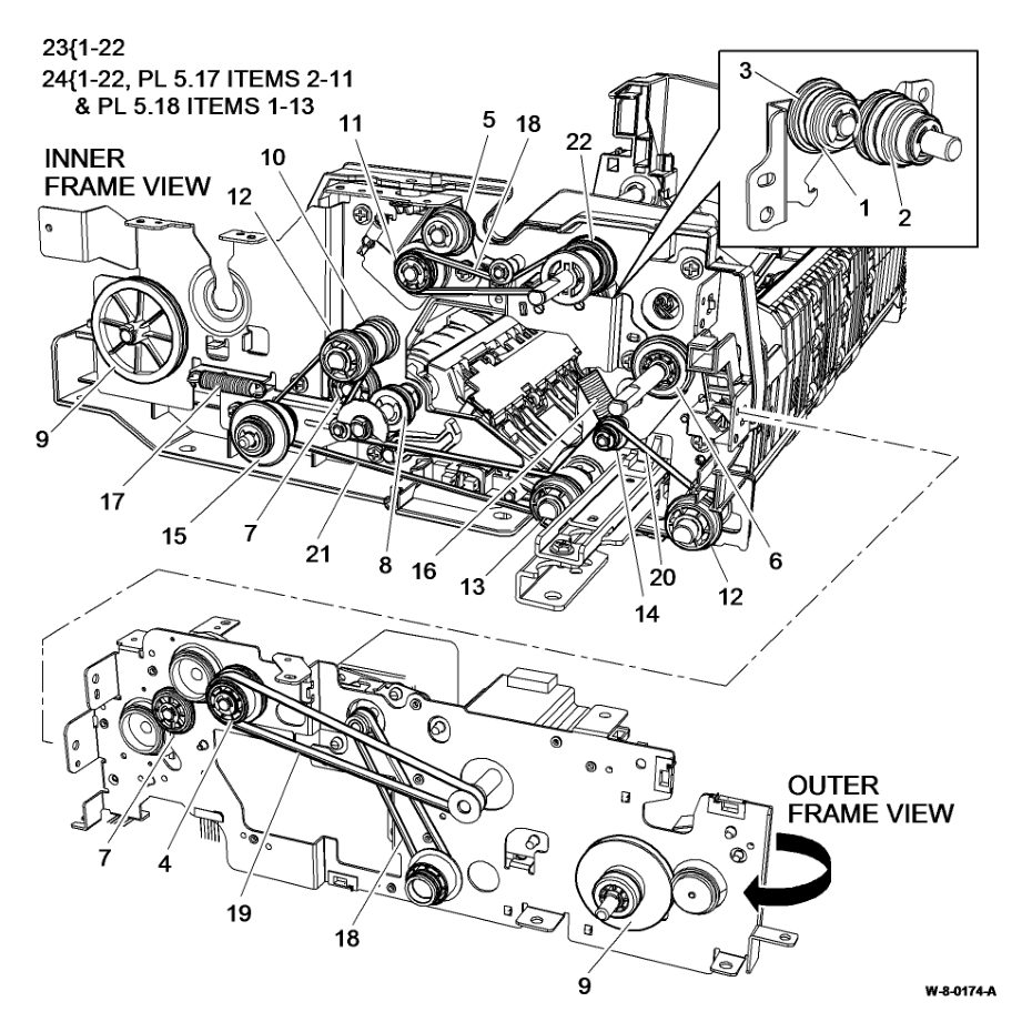 PL 5.19 SPDH Read Assembly parts diagram - Xerox WorkCentre 5945 / 5955
