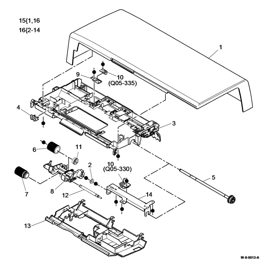 PL 5.20 SPDH Top Cover Assembly parts diagram - Xerox WorkCentre 5945 / 5955
