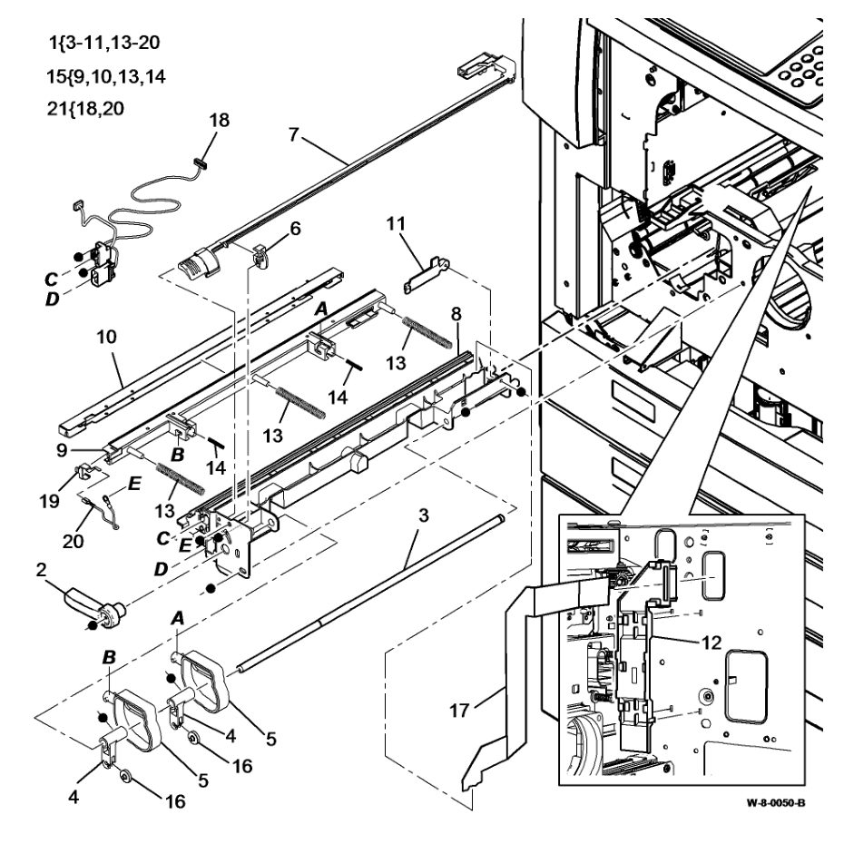 PL 60.35 LED Print Head Module parts diagram - Xerox WorkCentre 5945 / 5955