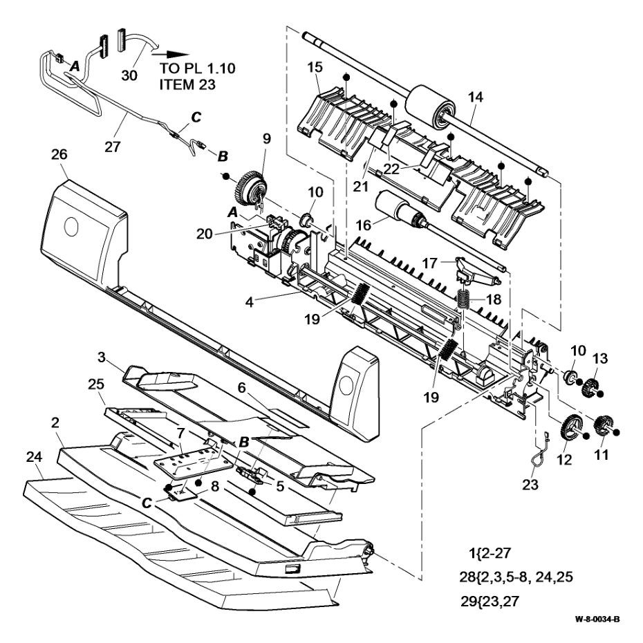 PL 70.35 Bypass Tray Assembly parts diagram - Xerox WorkCentre 5945 / 5955