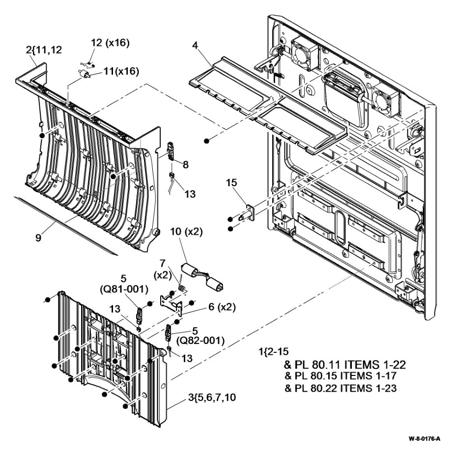 PL 80.10 Left Door Assembly (1 of 2) parts diagram - Xerox WorkCentre 5945 / 5955