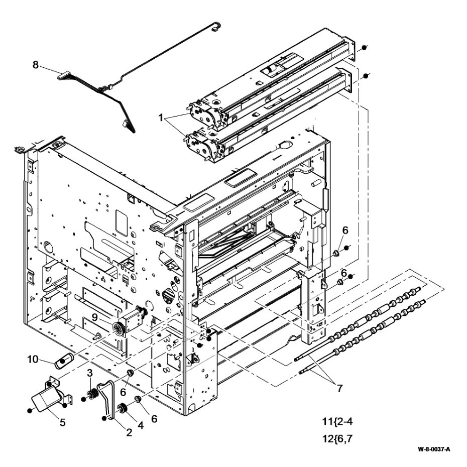 PL 80.25 Tray 1 and 2 Paper Feed parts diagram - Xerox WorkCentre 5945 / 5955