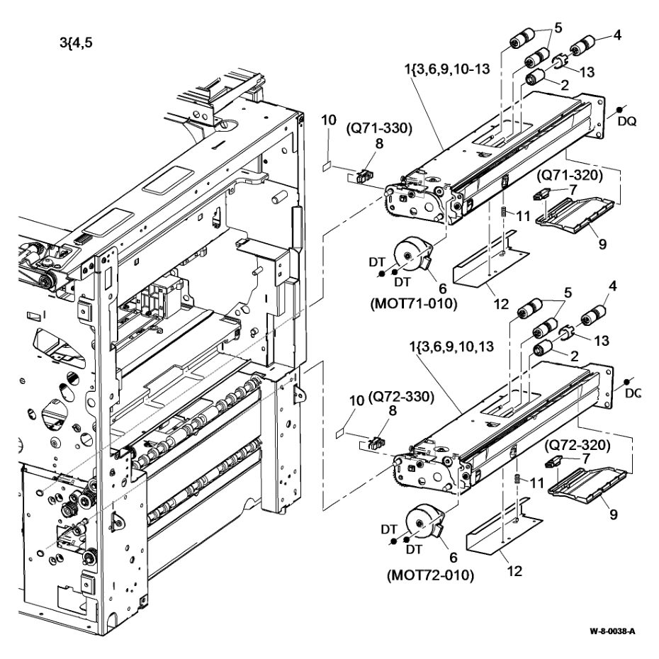 PL 80.26 Tray 1 and 2 Paper Feed parts diagram - Xerox WorkCentre 5945 / 5955