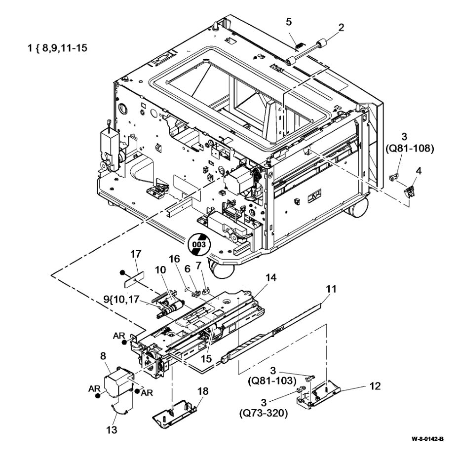 PL 80.32 Tray 3 Paper Feed Assembly parts diagram - Xerox WorkCentre 5945 / 5955