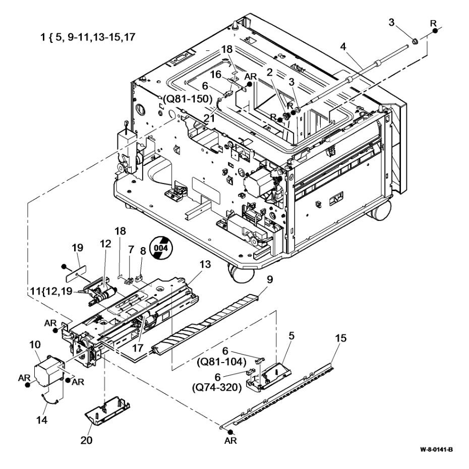 PL 80.33 Tray 4 Paper Feed Assembly parts diagram - Xerox WorkCentre 5945 / 5955
