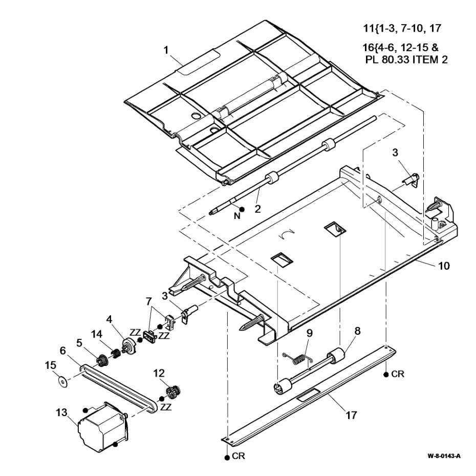 PL 80.36 Tray 4 Transport Assembly parts diagram - Xerox WorkCentre 5945 / 5955